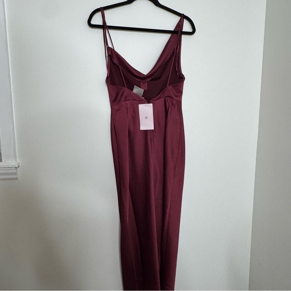 NWT BHLDN SATIN CHARMEUSE backless MIDI DRESS Dark Berry ⭐️ - Picture 7 of 10